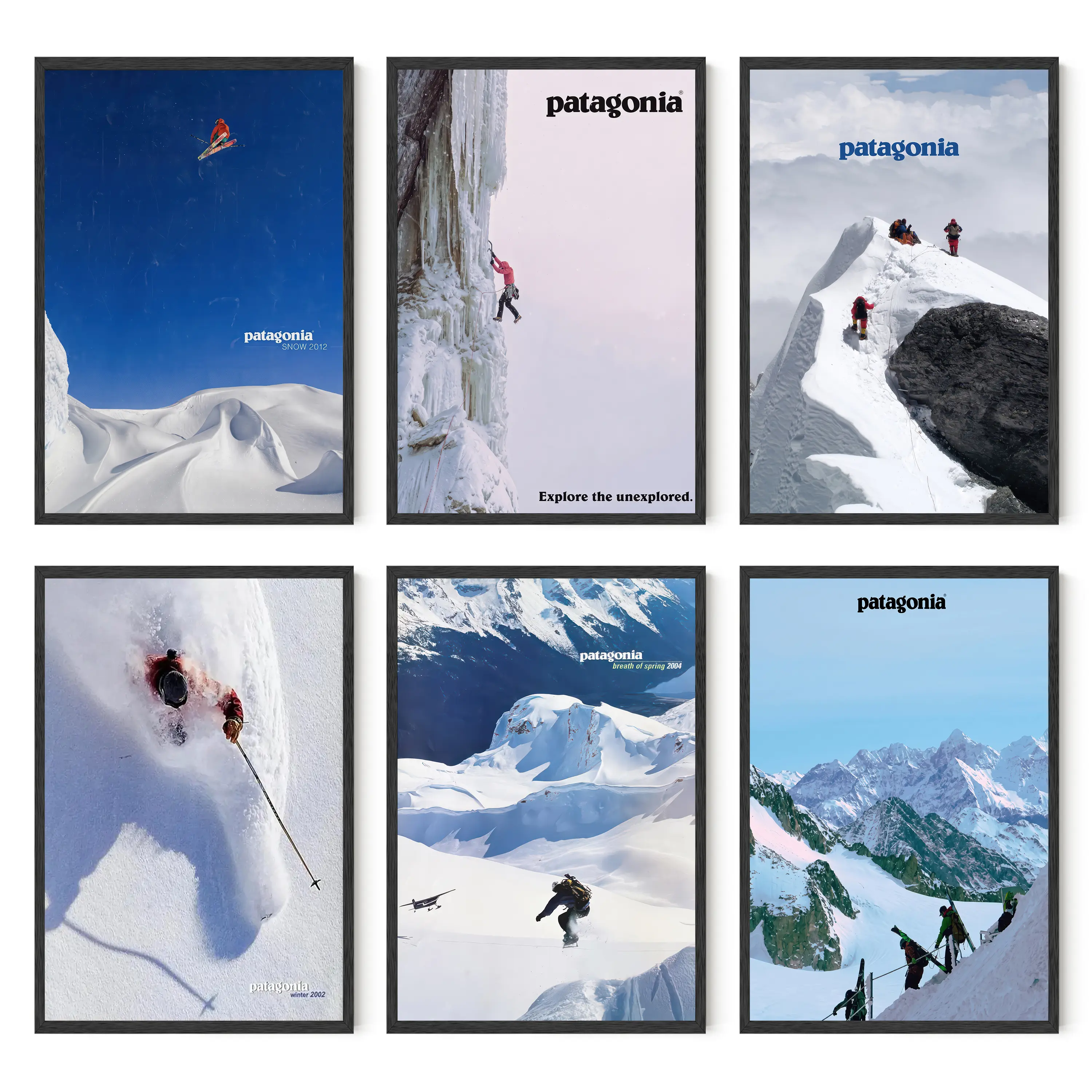 Winter Patagonia Magazine Cover Poster Decor, Patagonia Decor, Skiing Decor Poster, Skiing Climbing Adventure Decor, Skiing Decor For Home Bedroom Living Room Dorm