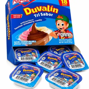 Duvalin Tri Sabor 18 pack Hazelnut Strawberry and Vanilla Ricolino Chocolate Mexican Candy