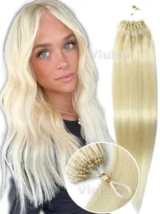 Micro Loop Hair Extensions, Straight Natural Hair, Easy Installation Without Glue, Daily Use, //blonde Colors