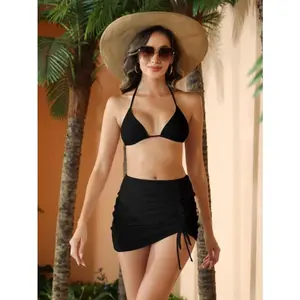 SwimWeekWomen's Ruched Mesh High Waisted Bikini Bottom Tummy Control Sheer Swimsuit Bathing Suit Bottom with