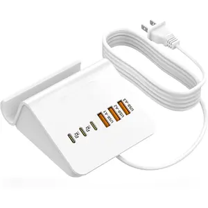 THE WELL KEPT USB C Charger Block,6 Port 3A and 3C Multiple USB  Station,35W Fast USB C  Plug for  15/15pro/14/13/12, Galaxy S23/S22/S21,etc(6USB-3A3C-White)