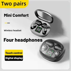 2026 New Mini Invisible Wireless Bluetooth EarbudsMini Short-Stem Tiny Earplugs, Waterproof, Noise Cancelling with Microphone, Dual-Use for Sleep, Sedentary, Sports, and Commuting, 2 Pairs head Electronic Audio