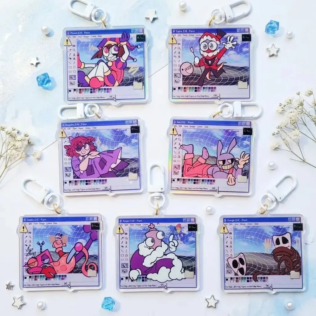Digital Circus Acrylic Keychain: Caine, Pomni, Jax, Ragatha, Gangle, Zooble, Kinger, Cute, Perfect For Attaching To Bags, Keys, Or As A Gift