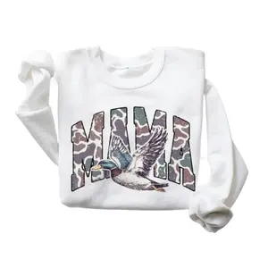 Women's Mama Mallard Duck Mom Casual Pullover Sweatshirt - Camo, Hunting Season, Outdoors, Thanksgiving, Easter, Valentines Day - Unisex Fit for Mama of Hunters