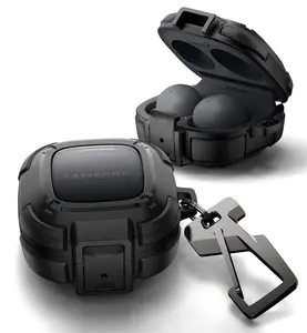 Dexnor Rugged Bumper Case for Samsung Galaxy Buds FE (2023)/Buds 2 Pro (2022)/Buds 2 (2021)/Buds Pro (2021)/Buds Live (2020) Cases with Secure Lock, Shockproof Cover with Carabiner