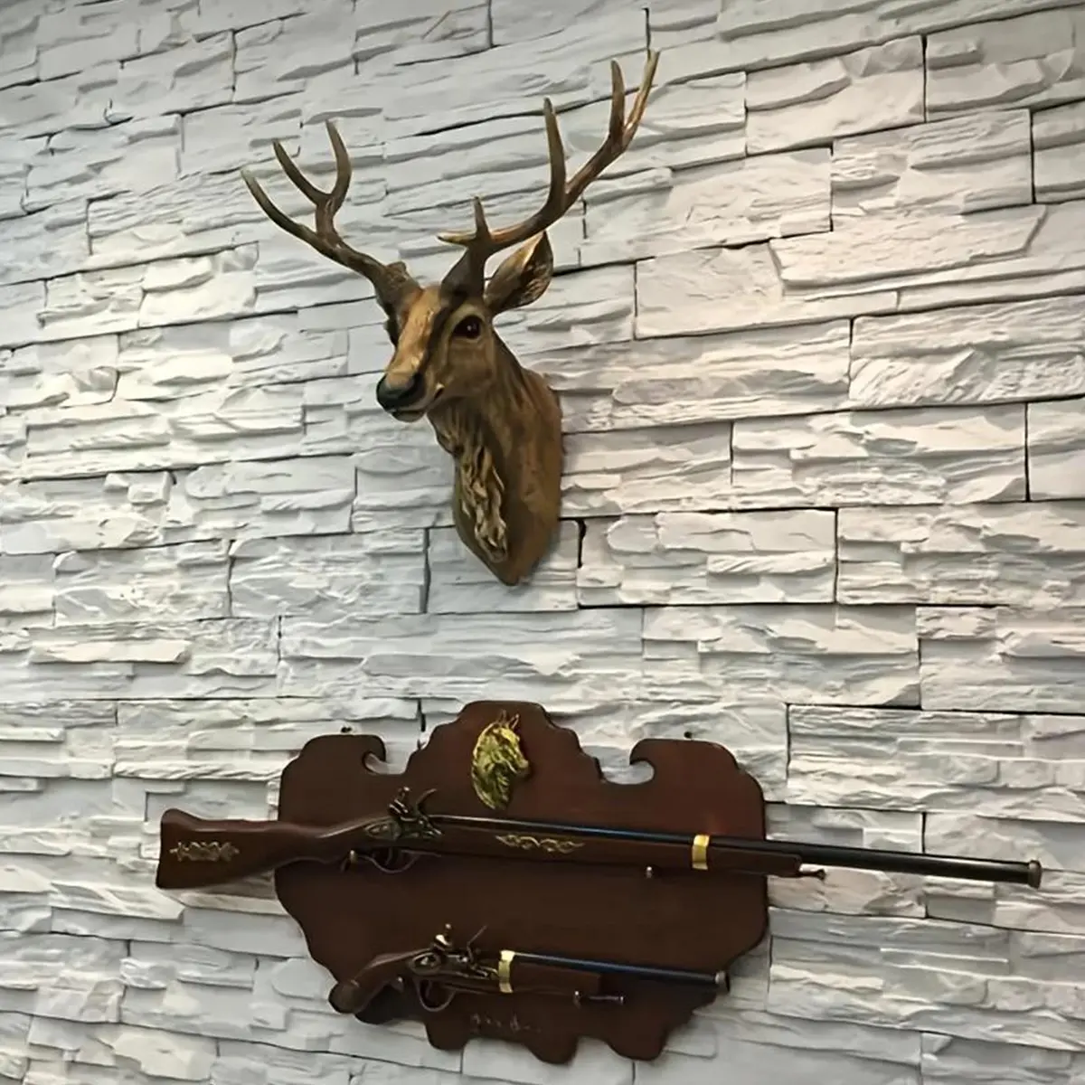 Deer Head Wall Hanging Decor, Wall Art Decor, Interior Wall Decor, Wall Hanging Ornament, Hanging Room Decor, home decor items, decorative hanging piece, Luxurious Home Decoration for North Hall Space, Medium Size, Easy Installation, Fills Wall Gaps