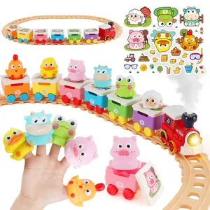 YULONG Electric Farm Animal Train Set with Tracks, Music, Lights, Steam, Numbered Cars - Montessori Counting, Matching & Sorting Toys for 1+ Year Old Toddlers (Includes Animal Figures, Birthday Gift Option) summerwins,summerwins