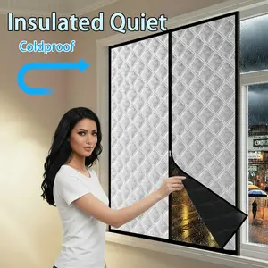 Windproof Indoor Thermal Curtains with Zipper Closure – Thickened, Noise-Reducing, Draft & Dust Blocking Panels for Bedroom and Living Room