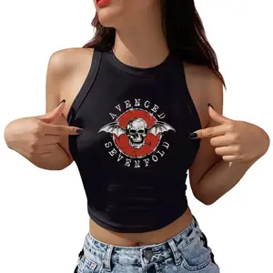 Niklass Design Avenged Sevenfold Inspired Y2K Tank Top for Women, Gothic Rock Sleeveless Vest Tee, Alternative Concert Streetwear Graphic Crop Top Gift