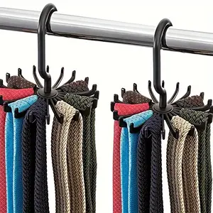 1pc Rotatable 20 Claw Multi-purpose Scarf Clothes Hanger Belt Bag Storage Hook Plastic Coat Hat Hanger Hook Versatile Organizer