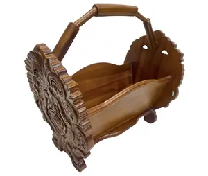 The Teaky Hut Teak Magazine Rack, Wooden Magazine Holder, Teak Magazine Holder