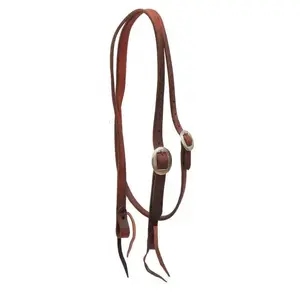 Heavy oiled harness leather split ear headstall