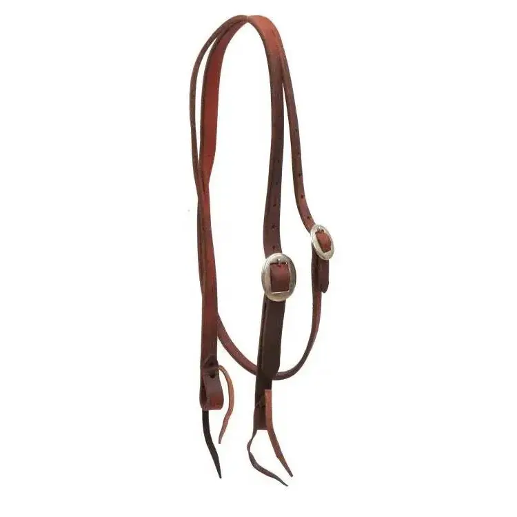 Heavy oiled harness leather split ear headstall Heavy oiled harness leather split ear headstall