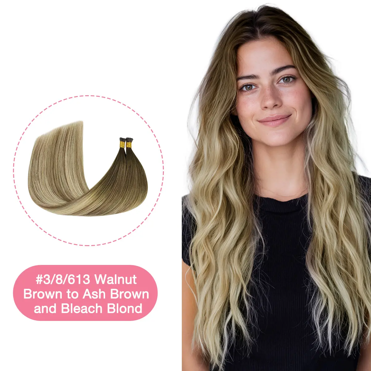 #3/8/613Walnut Brown to Ash Brown and Bleach Blonh