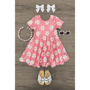 Pink Sequin Flower Dress