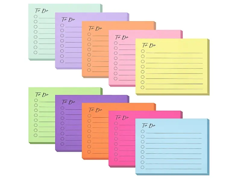 Mr. Pen Vintage Translucent Sticky Notes - 600 Clear Sheets In 12 Retro Colors, 1.5x2 Inch