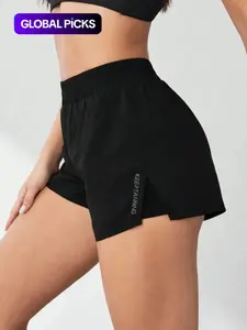 Women's 2 in 1 Pocket Design Shorts, Athletic Wear Shorts, Sports Yoga Shorts, Casual Comfy Breathable Shorts for Yoga Gym Workout Running, Ladies Bottoms for All Seasons