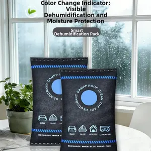 1pc Reusable Moisture Absorber Bag with Color Changing Silica Gel, Dehumidifying and Anti Damp Drying Pack, Moisture Protection for Humid Weather, Helps Reduce Moisture in Closet, Shoe Cabinet, Refrigerator, Suitable for Home Storage Use