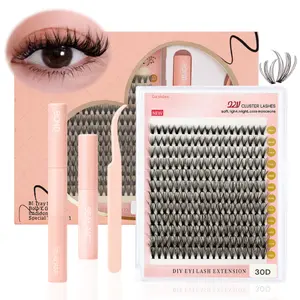 240Pcs 30D Lash Cluster Set - DIY at Home, 8-16mm Mixed Length with Glue, Remover & Tweezers, Natural & Dense Style, Ideal for Daily Makeup, Dating, Travel, Holiday Gifts for Family & Friends