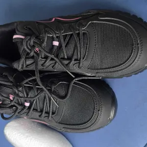 Women's Fashion Lace Up Front Work Lightweight Safety Shoes, Casual Comfort Breathable Anti-smash Anti-puncture Sports Shoes, Female All-match Round Toe Shoes for Daily Wear