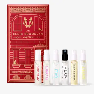 An Ellis Brooklyn MYSTERY Fragrance Discovery Set - APPLE LOVE, MYTH, SALT, VANILLA MILK, SWEET, and FLORIST Eau de Parfums Mini Perfumes Kits