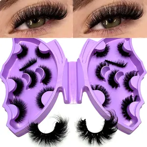 2026 New 8 Pairs Cat Eye Lashes Fluffy Faux Mink Lashes 8D Wispy Lashes Pack Dramatic Long Thick Volume Eyelashes False Eyelas
