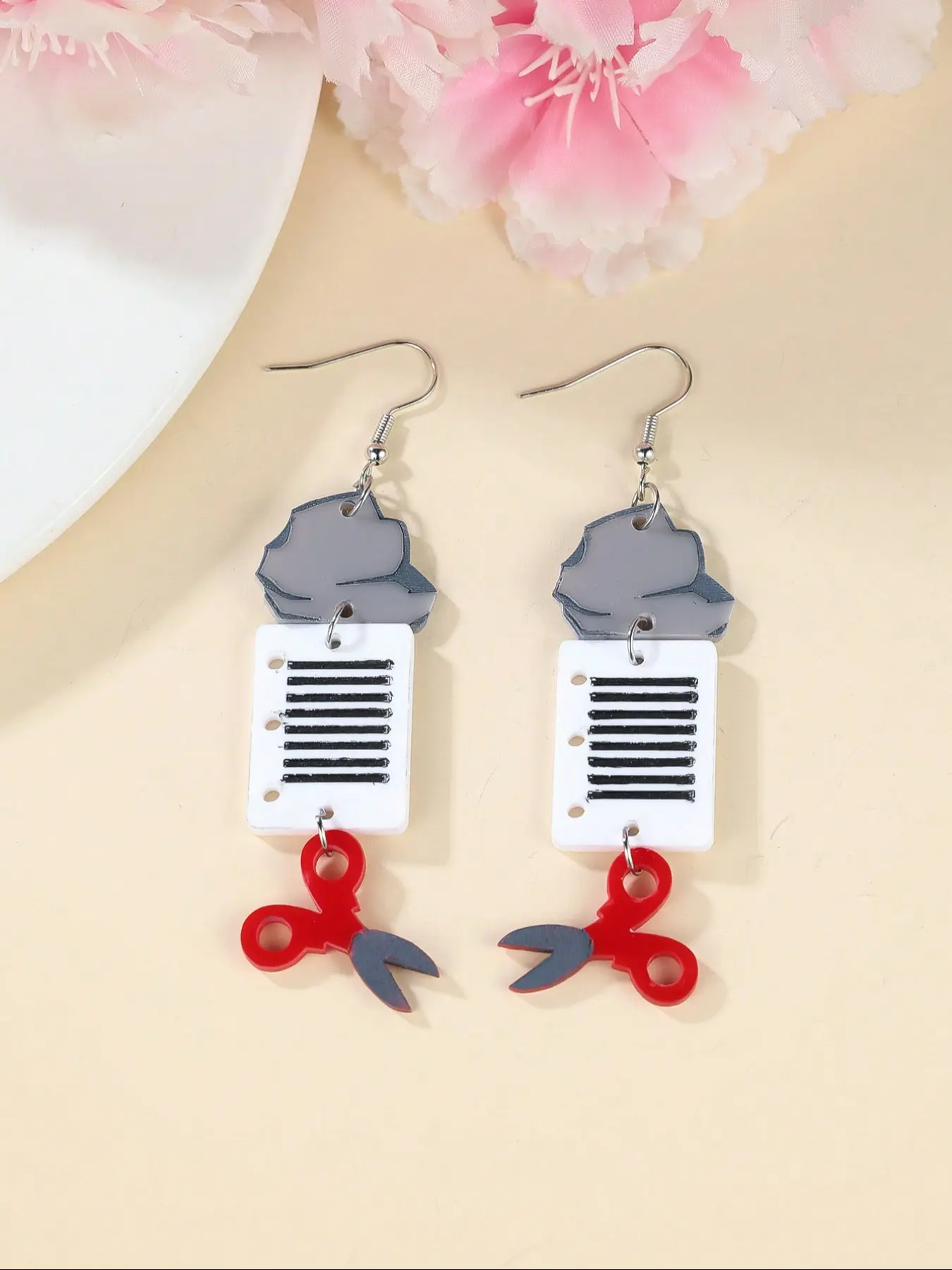 1 Pair Funny Teacher Earrings Rock Paper Scissor Earrings Nostalgic Earrings, Earrings, Teacher Earrings, Unique Earrings, School Earrings, Nostalgic Jewelry, Trendy Jewelry, Trendy Jewellery Accessories, Fashionable Earrings, Earrings For Decorative