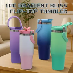 40 Oz Stainless Steel Glass Cup with Handle, Leakproof Insulated Tumbler, Portable Gradient Dual Wall Insulation, Wide Mouth, Perfect Gift for Friends & Family