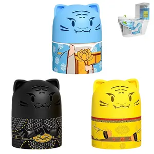 Self-scented automatic toilet cleaner with hanging strap, deodorizing and removing scale, powerful cleaning, volatile liquid, easy to store, 1-3 pieces per pack, solid eco-friendly formula