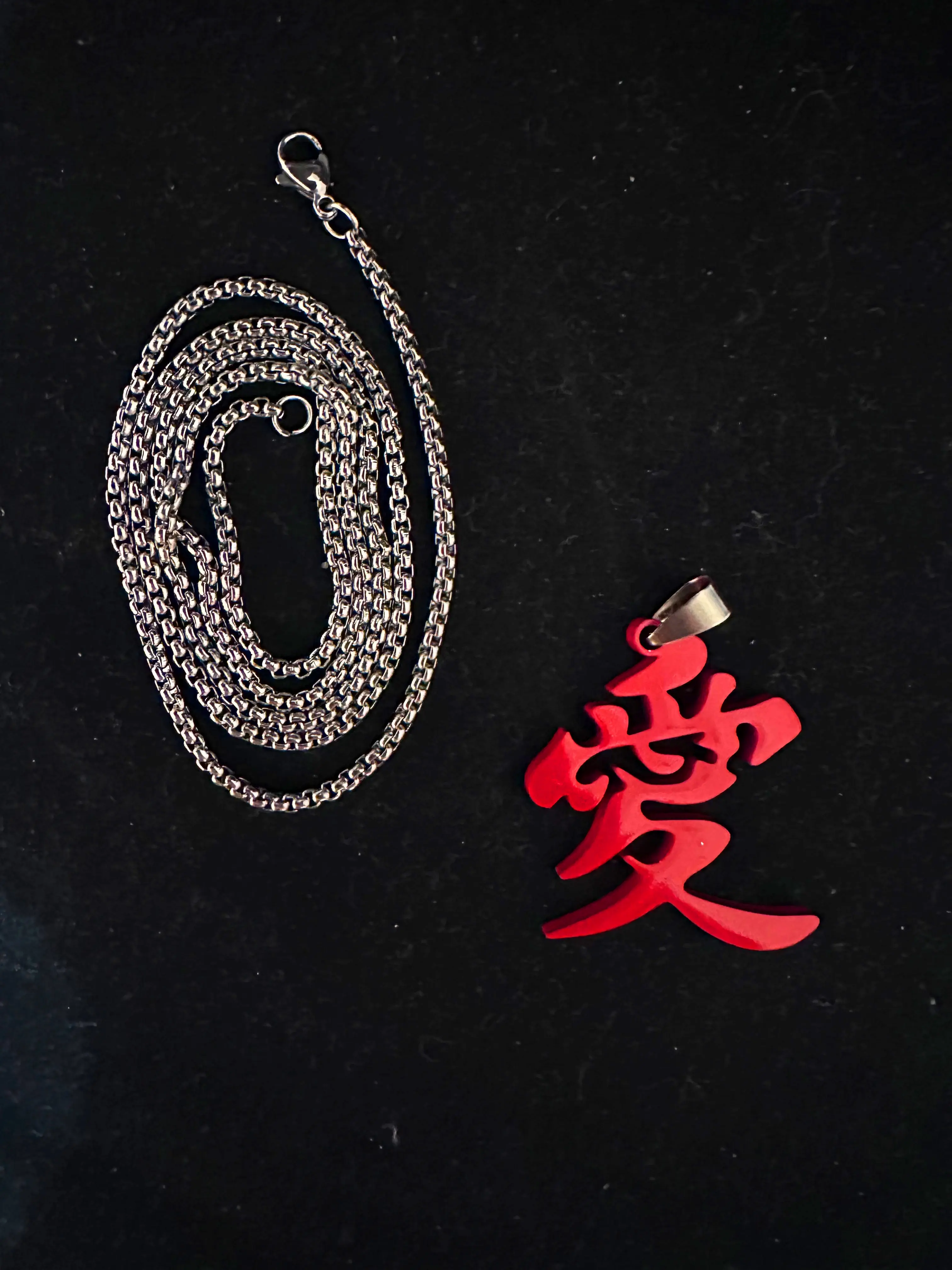 Naruto Gaara Red Love Kanji Pendant Necklace, Anime Cosplay Accessory ...