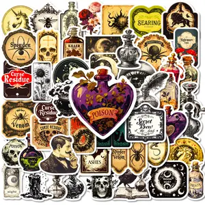 50pcs Retro Gothic Pharmacist Graffiti Series Stickers, Suitable for Faith Based Designs Such As Scrapbooks, Diaries, Laptops, Water Bottles, Cars, Etc., with Positive Messages As Gifts Sticker Decals