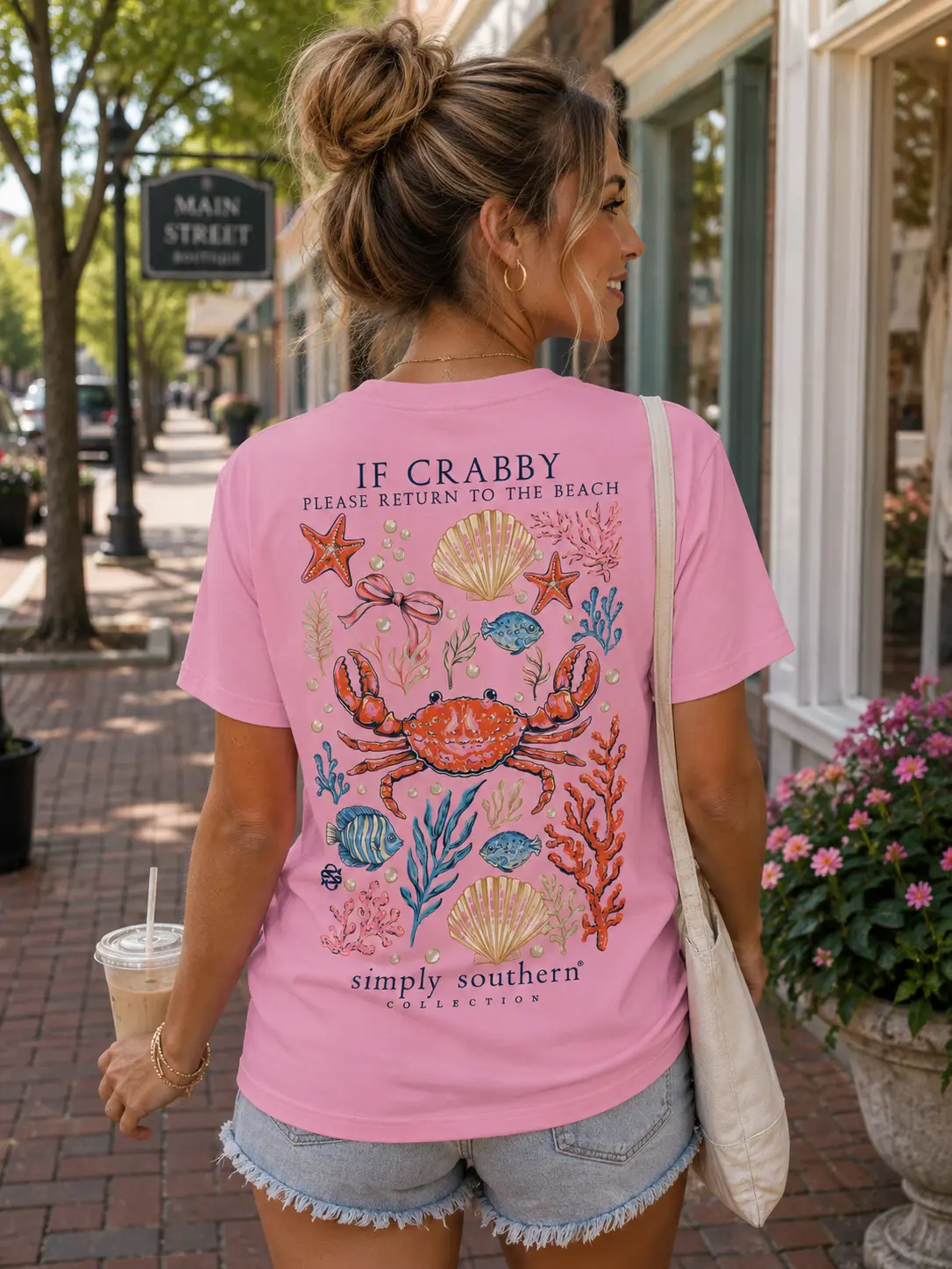 Simply Southern Crabby Beach Tearose T-Shirt