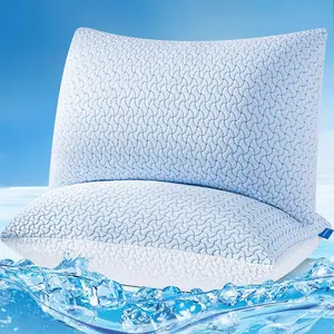 【Summer Pick】Cooling Shredded Memory Foam Pillows Set of 2 for Sleeping, Cool Pillow for Hot Sleepers, Bed Pillow Adjustable Pillows Queen Size 2 Pack for Side Back Stomach Sleepers with Removable Cover, Bedroom Decor, Mother’s Day Gifts