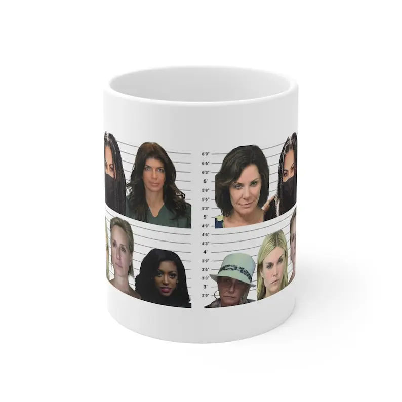 Real Housewives Mugshot Coffee Mug, Bravo TV Fan Gift, Pop Culture Mug (Flat Printed Design)