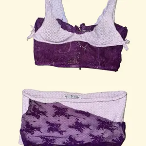 TOO MUCH MOTION ️ 1 of 1 handmade custom WOMENS’ LACE SET  - SIZE: XS - FIT: tight mini skirt, lace corset top  #y2k #1of1 #handmade #custom #opium PURPLE Cotton - Recycled Streetwear, Skater, Y2K, Modern, Custom, handmade