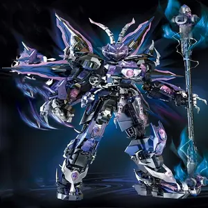 1208 Piece Mecha Robot Building Set Model Kit with Moving Joints, Large Construction Kit, Dynamic Poseable Arms, Glowing Weapon System, Abs Material