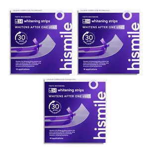 Hismile V34 Whitening Strips, Teeth Whitening Strips, Purple Tooth Whitening, Tooth Stain Treatment, Combining Whitening and Colour Correction