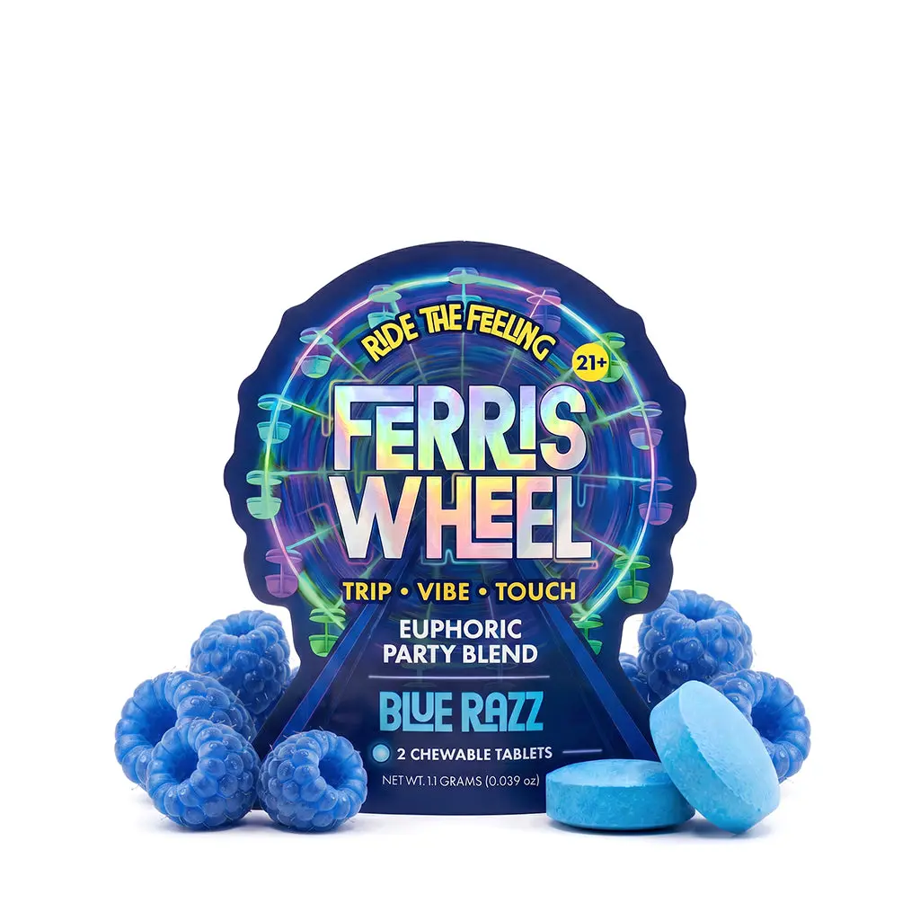 Party Tablets - Nootropic Kanna Blend - Blue Razz - 2ct - Natural Edible Supplement