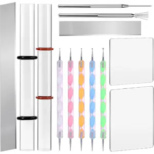 Polymer Clay Tools Set with Acrylic Roller Pin, Clay Cutters, Clear Rectangle Press Sheet, Wire Texture Needle for Detail Modelling Supplies