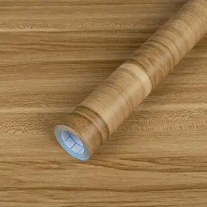 Decoroom Wood Grain Contact Paper Peel and Stick Wallpaper Brown Faux Wooden Look Vinyl Wrap Self Adhesive Removable Wall Cover Butcher Block for Countertops Cabinets Furniture Decor 17.7" X 118"