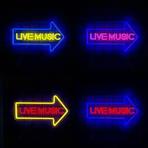 Music Live Led Neon Signs , USB Powered LED Neon Light, Decorative Neon Wall Light For Music Studio, Recording Studio, Party, Club, Podcast Wall Decor, Neon Accent Lights