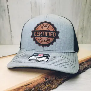 [HOT SALE] OSHA Certified Violator OSHA Violation Leather Patch Hat mens hats dad hats Hat - I Hate Pulling Out Leather Patch Trucker Hat - Richardson 112 Mesh Back Cap - Fishing & Boating Gifts for Men