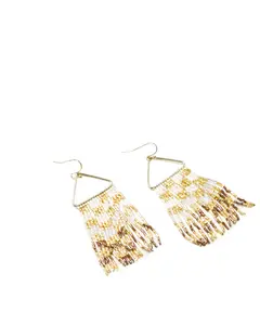 Ink + Alloy Women's  Ombre Checked Beaded Fringe Earrings - Lxer2203mm