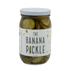 The Banana Pickle Sweet Tangy Flavor 17 oz Glass Jar Resealable Lid Perfect for Sandwiches Cheese Boards & Cocktails