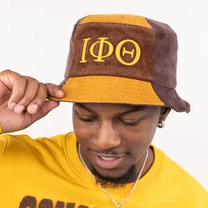 Iota Phi Theta Corduroy Bucket Hat with 3D Embroidered Letters