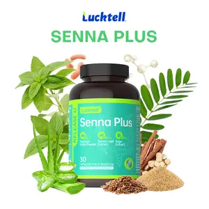 LUCKTELL Senna Plus 15-Day Cleanse - Gentle Gut Cleanse Dietary Supplement with Senna Leaf, Lactobacillus Blend, Vitamin, Fiber, 30 Capsules for Fast-Acting Natural Support of Metabolism & Fitness Health