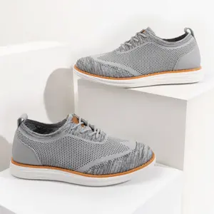 BRUNO MARC KnitFlex Breeze+ Men's Oxford-Style Mesh Sneaker - Breathable Walking Runner, Lightweight Soft Sole Front-Laced Effortless Casual Trainers