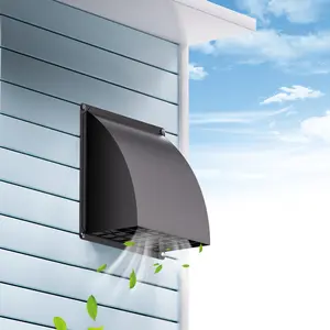 HG Power Metal Exterior Dryer Vent Cover 4-8 Inch Outside Duct Cover with Removable Screen & Cushioned Non-Return Flap Air Wall Vent for House Range Hood AC, Opening Diameter 3.81"