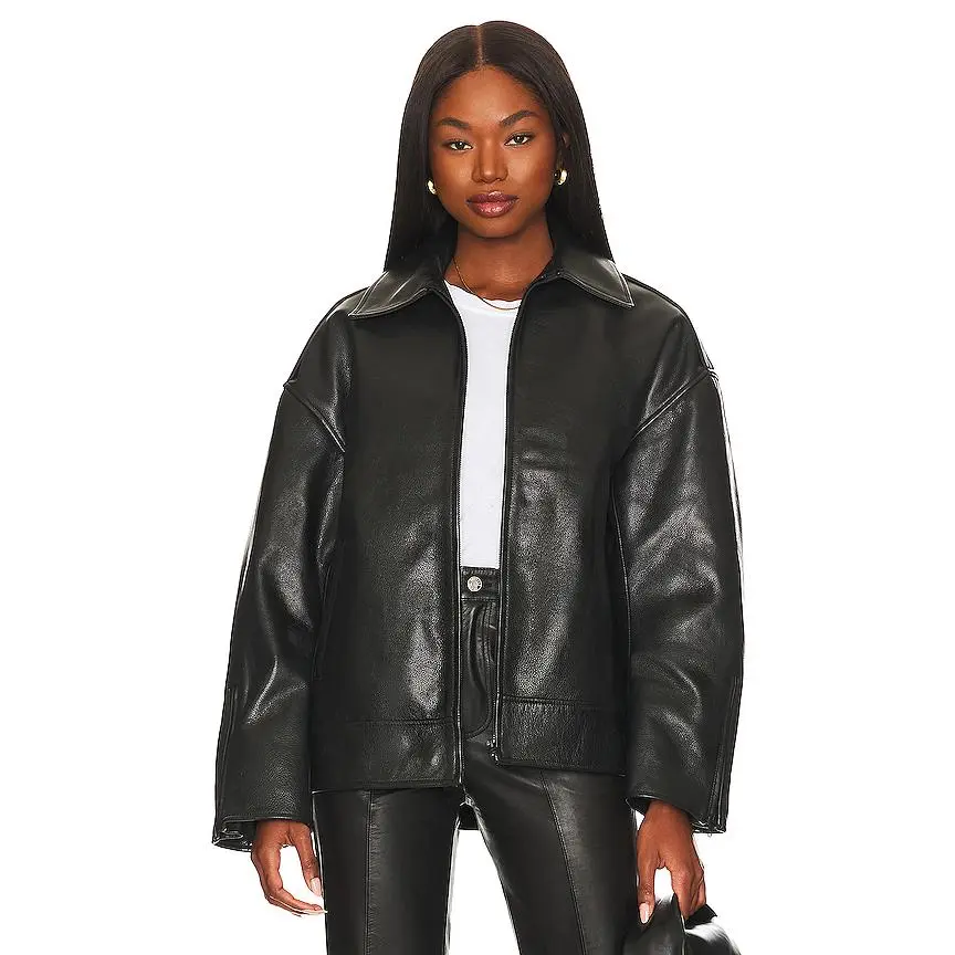 GRLFRND Alek Leather Jacket in Black GRLFRND Alek Leather Jacket in Black