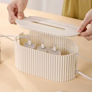 1pc Cable Management Box for Dorms, Safe Power Strip Organizer, Multi-Functional Cord Storage for Kids, Hidden Wire Storage Solution, Desk Cable Organizer